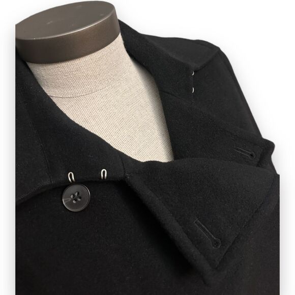 Theory Luxury Black Wool Angora Cashmere Double Breasted Coat S USA Early Y2K - Picture 4 of 11
